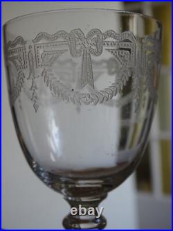 SAINT LOUIS 4 ANCIENS VERRES VIN BLANC APERITIF CRISTAL MOD MILLET ht 12 cm 1920