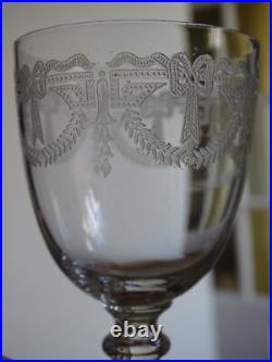 SAINT LOUIS 4 ANCIENS VERRES VIN BLANC APERITIF CRISTAL MOD MILLET ht 12 cm 1920 SAINT LOUIS 4 ANCIENS VERRES VIN BLANC APERITIF CRISTAL MOD MILLET ht 12 cm 1920