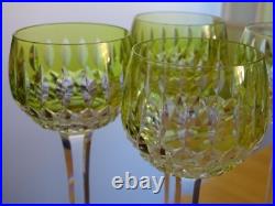 SAINT LOUIS 4 ANCIENS VERRES VIN COULEUR ROEMER CRISTAL COULEUR JAUNE ht 18,5 cm SAINT LOUIS 4 ANCIENS VERRES VIN COULEUR ROEMER CRISTAL COULEUR JAUNE ht 18,5 cm