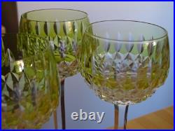 SAINT LOUIS 4 ANCIENS VERRES VIN COULEUR ROEMER CRISTAL COULEUR JAUNE ht 18,5 cm SAINT LOUIS 4 ANCIENS VERRES VIN COULEUR ROEMER CRISTAL COULEUR JAUNE ht 18,5 cm