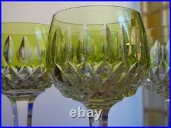 SAINT LOUIS 4 ANCIENS VERRES VIN COULEUR ROEMER CRISTAL COULEUR JAUNE ht 18,5 cm SAINT LOUIS 4 ANCIENS VERRES VIN COULEUR ROEMER CRISTAL COULEUR JAUNE ht 18,5 cm