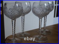 SAINT LOUIS 4 ANCIENS VERRES VIN ROUGE CRISTAL TAILLER MOD TIVOLI 1900 ht 17 cm