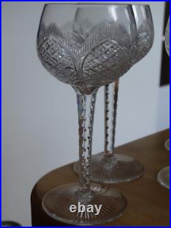 SAINT LOUIS 4 ANCIENS VERRES VIN ROUGE CRISTAL TAILLER MOD TIVOLI 1900 ht 17 cm
