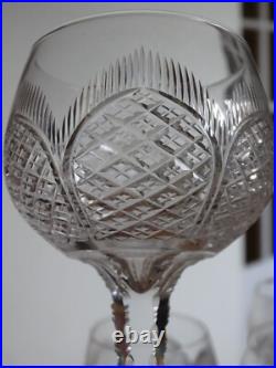 SAINT LOUIS 4 ANCIENS VERRES VIN ROUGE CRISTAL TAILLER MOD TIVOLI 1900 ht 17 cm