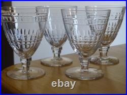 SAINT LOUIS 4 VERRES A VIN ROUGE CRISTAL MODELE CEVENNES 1930 ht 8,7 cm 10 cls