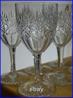 SAINT LOUIS 6 ANCIENS VERRES A APERITIF CRISTAL MODELE GAVARNI 1930 ht 12,8 cm