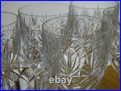 SAINT LOUIS 6 ANCIENS VERRES A APERITIF CRISTAL MODELE GAVARNI 1930 ht 12,8 cm