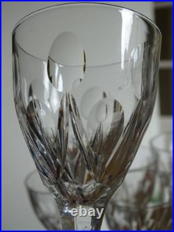SAINT LOUIS 6 ANCIENS VERRES A APERITIF VIN BLANC CRISTAL MODELE VIC ht 13 cm