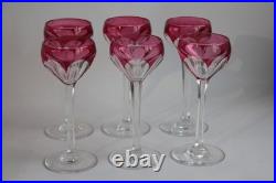 SAINT LOUIS 6 Verres cristal Joseph rouge (66349)