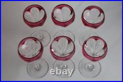 SAINT LOUIS 6 Verres cristal Joseph rouge (66349)