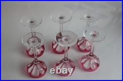 SAINT LOUIS 6 Verres cristal Joseph rouge (66349)