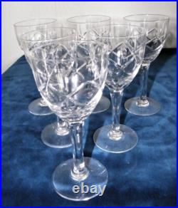 SAINT LOUIS 6 verres a vin (14,5 cm) PARFAIT ETAT Cristal début 20 éme