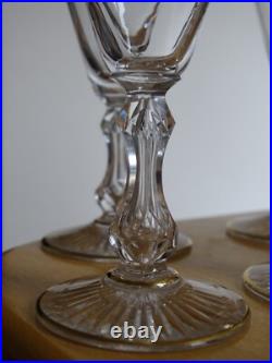SAINT LOUIS 7 ANCIENS VERRES A APERITIF CRISTAL GOLD DORURE 1920 ht 11,8 cm