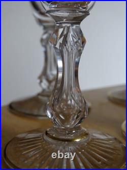 SAINT LOUIS 7 ANCIENS VERRES A APERITIF CRISTAL GOLD DORURE 1920 ht 11,8 cm
