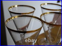 SAINT LOUIS 7 ANCIENS VERRES A APERITIF CRISTAL GOLD DORURE 1920 ht 11,8 cm