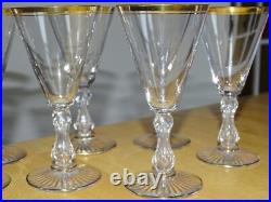 SAINT LOUIS 7 ANCIENS VERRES A APERITIF CRISTAL GOLD DORURE 1920 ht 11,8 cm