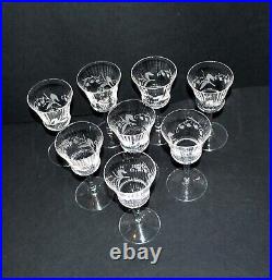 SAINT-LOUIS 8 verres à vin THISTLE cristal gravé MUGUET côte vénitienne 13cm
