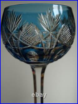 SAINT LOUIS ANCIEN VERRE VIN ROEMER CRISTAL COLORER BLEU PETROLE NIEPCE 18,5 cm