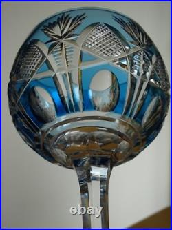 SAINT LOUIS ANCIEN VERRE VIN ROEMER CRISTAL COLORER BLEU PETROLE NIEPCE 18,5 cm
