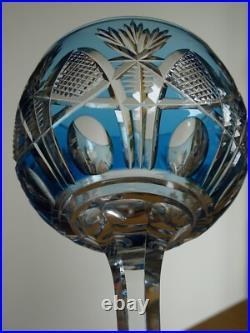 SAINT LOUIS ANCIEN VERRE VIN ROEMER CRISTAL COLORER BLEU PETROLE NIEPCE 18,5 cm
