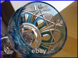 SAINT LOUIS ANCIEN VERRE VIN ROEMER CRISTAL COLORER BLEU PETROLE NIEPCE 18,5 cm