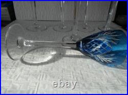 SAINT LOUIS CHANTILLY COULEUR 7 VERRES ROEMER SIGNES 21,3 cm
