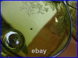 SAINT LOUIS CRISTAL 4 ANCIENS VERRES VIN MOD MASSENET VERT DE CHINE 12,5 cm 1920