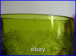 SAINT LOUIS CRISTAL 4 ANCIENS VERRES VIN MOD MASSENET VERT DE CHINE 12,5 cm 1920