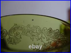 SAINT LOUIS CRISTAL 4 ANCIENS VERRES VIN MOD MASSENET VERT DE CHINE 12,5 cm 1920