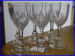 SAINT LOUIS CRISTAL 6 ANCIENS PETITS VERRES A LIQUEUR MASSENET TAILLER ht 9,5 cm SAINT LOUIS CRISTAL 6 ANCIENS PETITS VERRES A LIQUEUR MASSENET TAILLER ht 9,5 cm
