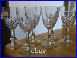 SAINT LOUIS CRISTAL 6 ANCIENS VERRES APERITIF MASSENET ht 12 cm 1920 lot n°2