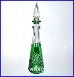 SAINT-LOUIS Carafe MOSELLE en cristal doublé Overlay vert taille 9408 H32cm