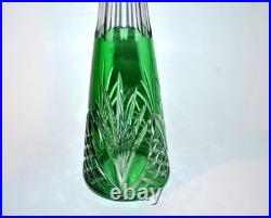 SAINT-LOUIS Carafe MOSELLE en cristal doublé Overlay vert taille 9408 H32cm