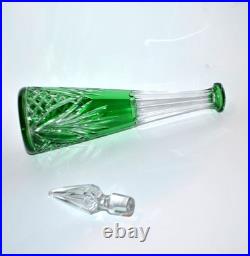 SAINT-LOUIS Carafe MOSELLE en cristal doublé Overlay vert taille 9408 H32cm