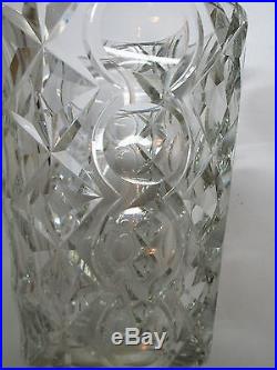 SAINT LOUIS Exceptionnel Vase en CRISTAL Taillé Années 60