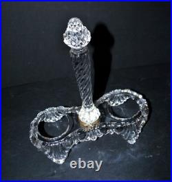 SAINT-LOUIS Huilier Vinaigrier en cristal moulé bambou torse signé 1900 SAINT-LOUIS Huilier Vinaigrier en cristal moulé bambou torse signé 1900