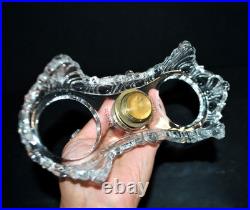 SAINT-LOUIS Huilier Vinaigrier en cristal moulé bambou torse signé 1900 SAINT-LOUIS Huilier Vinaigrier en cristal moulé bambou torse signé 1900