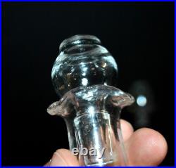 SAINT-LOUIS Huilier Vinaigrier en cristal moulé bambou torse signé 1900
