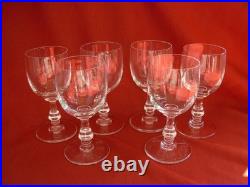 SAINT LOUIS, LUCRECE, SERIE DE 6 VERRES A VIN EN CRISTAL, SIGNES, EPOQUE XXème