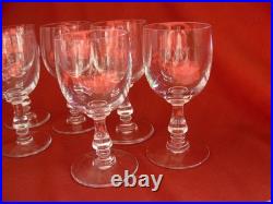 SAINT LOUIS, LUCRECE, SERIE DE 6 VERRES A VIN EN CRISTAL, SIGNES, EPOQUE XXème