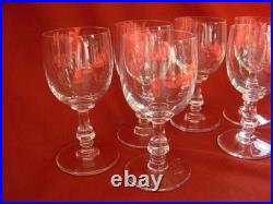 SAINT LOUIS, LUCRECE, SERIE DE 6 VERRES A VIN EN CRISTAL, SIGNES, EPOQUE XXème