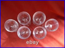 SAINT LOUIS, LUCRECE, SERIE DE 6 VERRES A VIN EN CRISTAL, SIGNES, EPOQUE XXème
