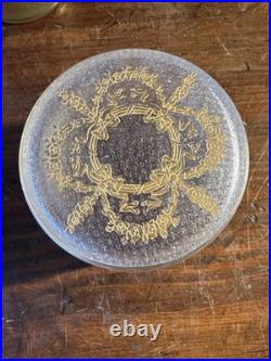 SAINT-LOUIS Lot 3 Flacons toilette + Poudrière CRISTAL givré doré Louis XVI