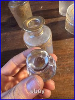 SAINT-LOUIS Lot 3 Flacons toilette + Poudrière CRISTAL givré doré Louis XVI