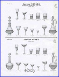 SAINT-LOUIS Lot 5 verres liqueur en cristal modèle 1930 METRA Taille 4593