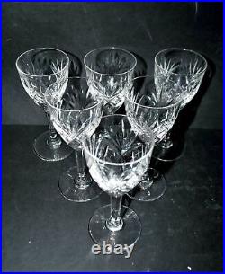 SAINT-LOUIS Lot de 6 Verres à vin Chantilly en cristal signé Saint-Louis H14cm