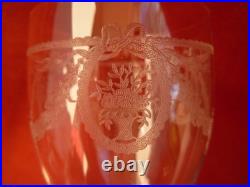 SAINT LOUIS, SAPHO, SERIE DE 5 VERRES A EAU EN CRISTAL GRAVE, FIN XIX-DEBUT XXème