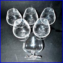SAINT-LOUIS Série de 6 Verres à cognac en cristal SEGONZAC signé