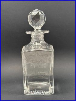 SAINT LOUIS Superbe Carafe en Cristal Gravé et Taillé Whisky