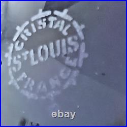 SAINT LOUIS Superbe boule de Noël en cristal bleu nuit Signée